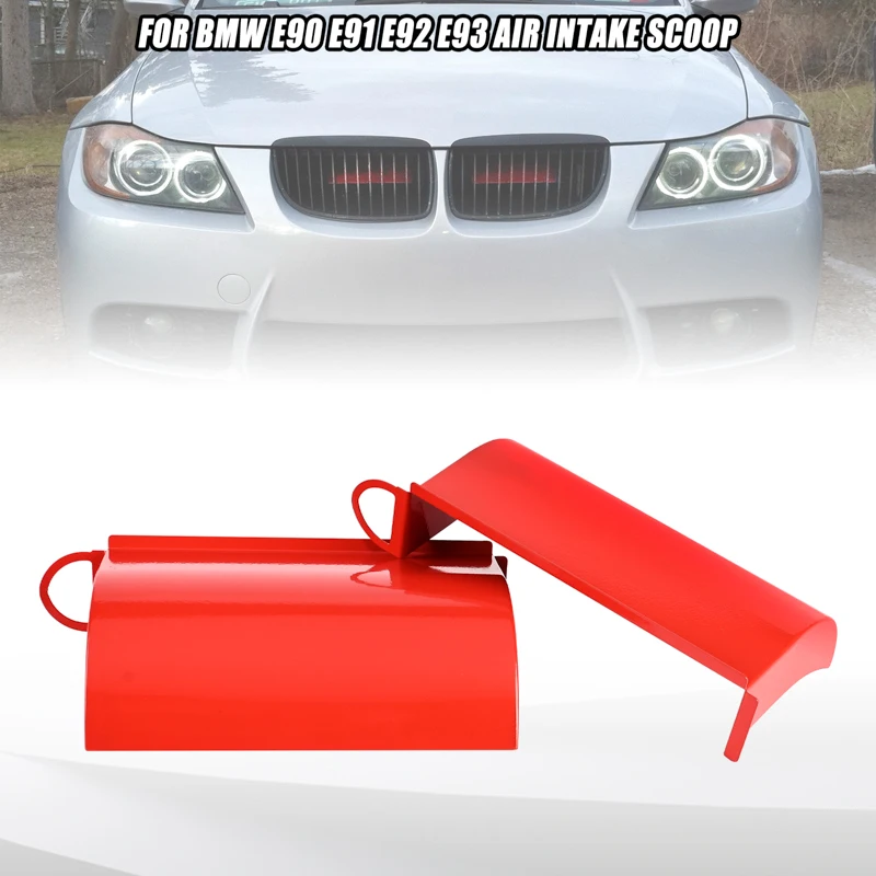 Car Front Grill Air Scoop Cold Turbo Air Intake Pipe Engine System Kit Aluminum Red Black For BMW E90 E91 E92 E93 E84