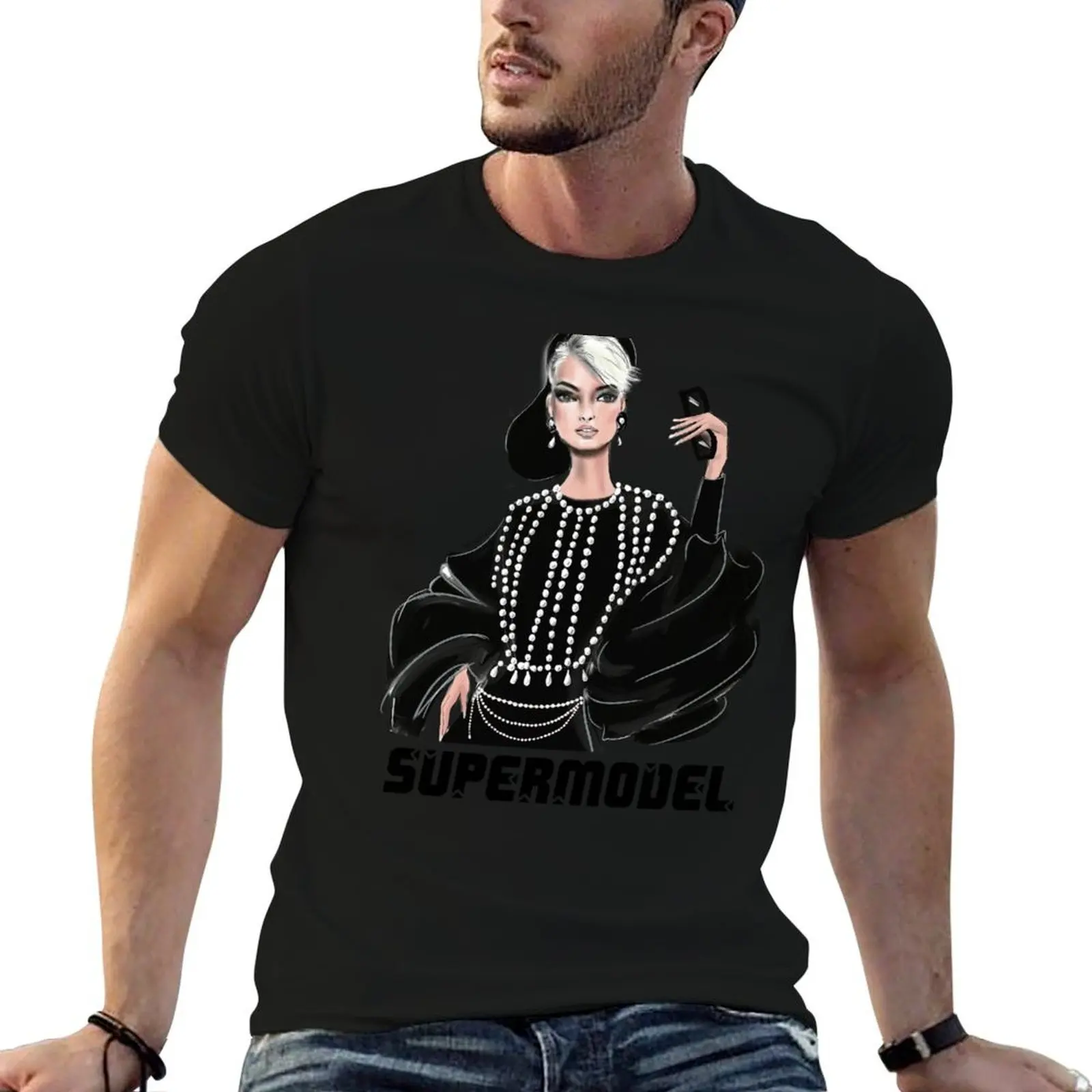 

Supermodel Linda from the 90's fashion Vintage T-Shirt g man t shirts for men t shirt man cotton t shirt custom print T-shirt