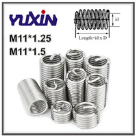 50pc M11*1.25/M11*1.5 Wire Thread Insert Stainless Steel Wire Screw Sleeve M11 Screw Bushing Helicoil Wire Thread Repair Inserts