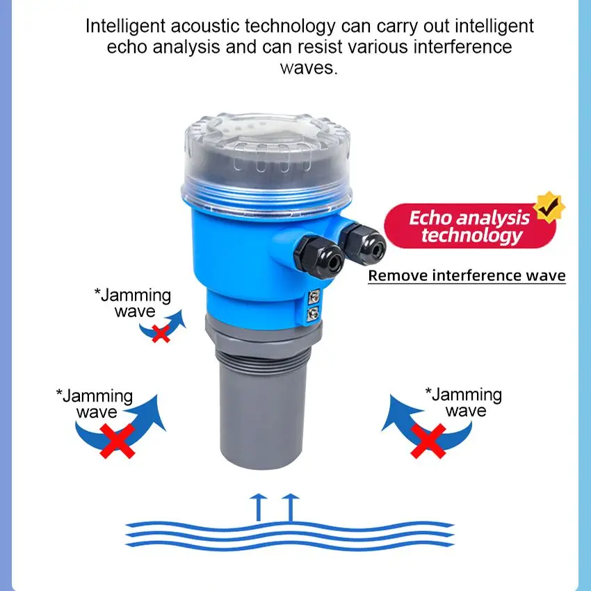 Digital Ultrasonic Level Indicator Water Fuel Oil Liquid Tank Level Measurement Sensor 0.5% Accuracy Level Meter wholesale