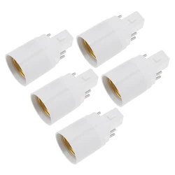 5 uds 4 pines conductor G24 a E26/E27 adaptador de enchufe Gx24q adaptador de Base de lámpara G24q a convertidor de enchufe de luz Edison medio