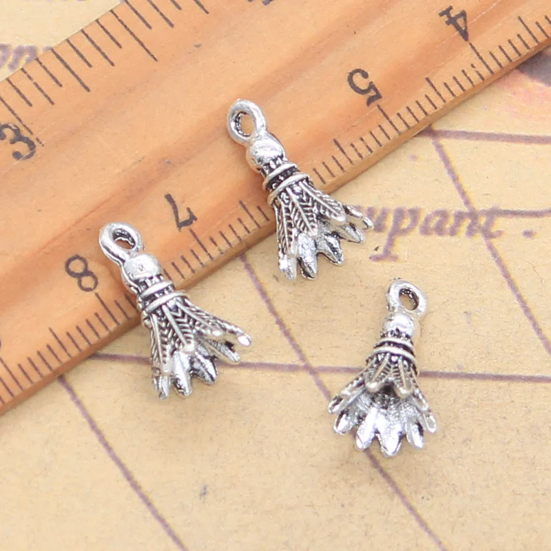 20pcs Charms 3D Badminton Shuttlecock 16x9x9mm Antique Silver Color Pendants Making DIY Handmade Tibetan Finding Jewelry