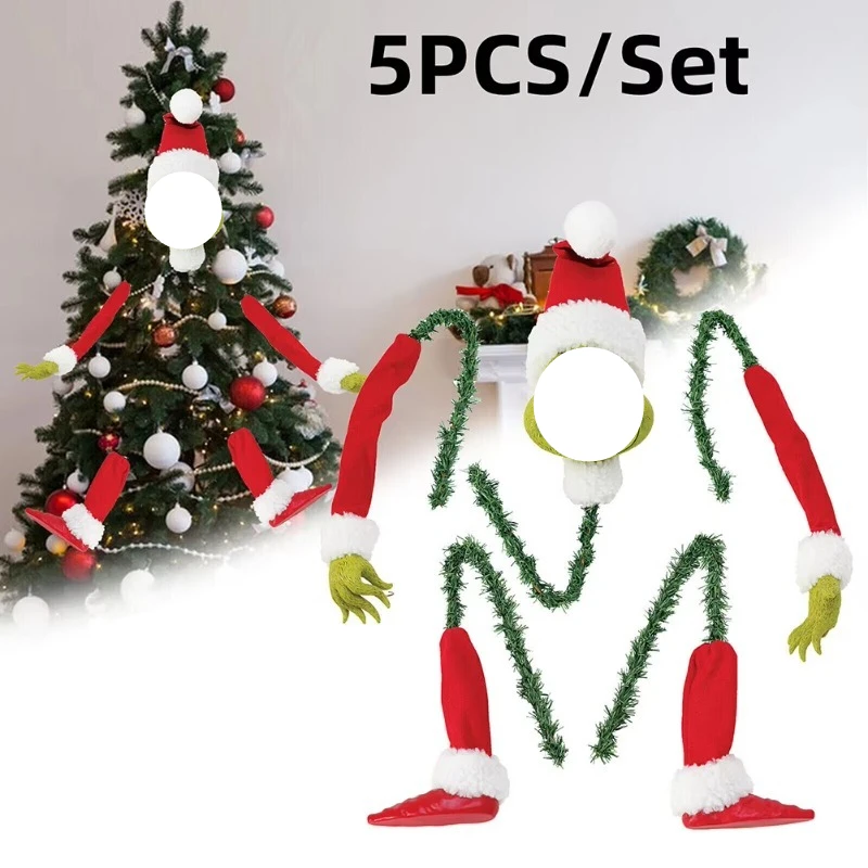 5pcs Christmas Cute Elf Doll Plush Pendant Christmas Tree Ornament Gift New Year Gifts Xmas Party Christmas Home Decoration