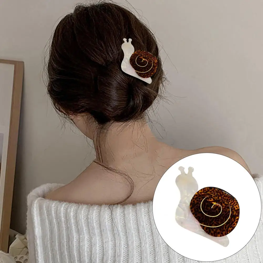 Pince à cheveux en acétate d'escargot pour femme, pince à cheveux en métal non ald, accessoire de cheveux de printemps, forme de tête arrière