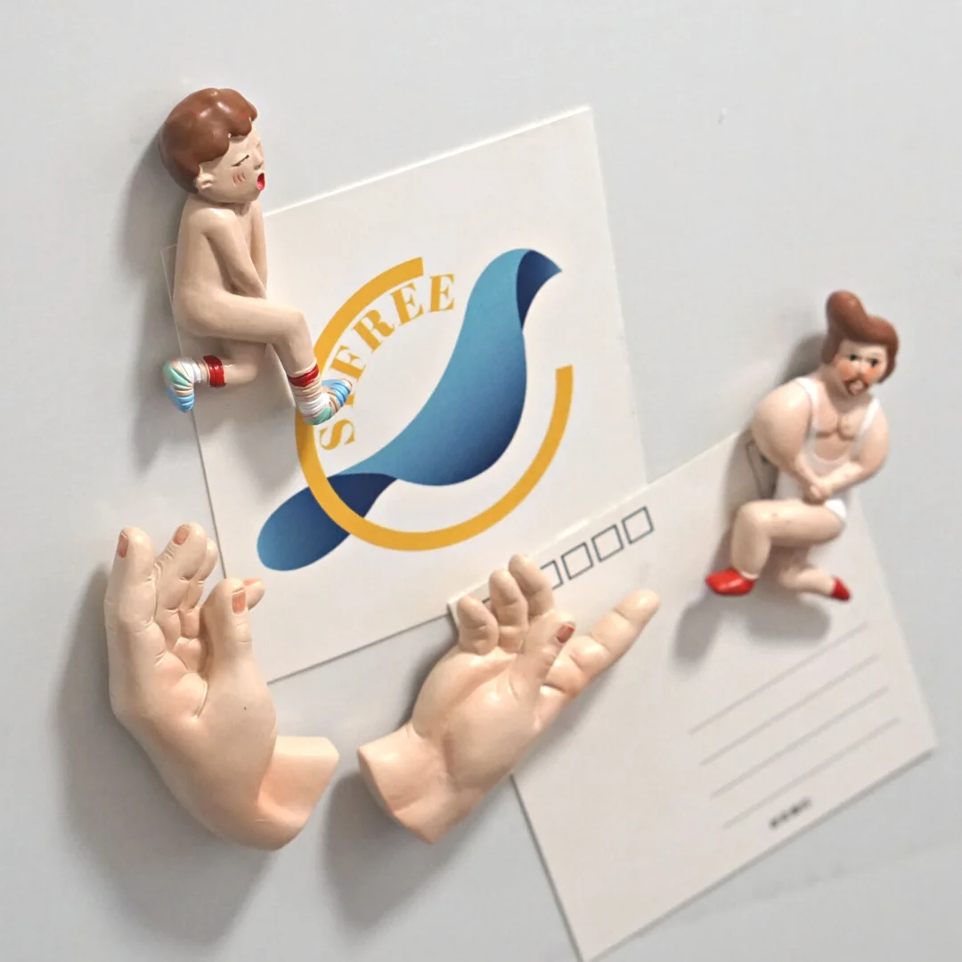 

Stereo Fridge Magnets Man And Hand Kitchen Photo Stickers For Refrigerator Quirky Gifts Home Decorations