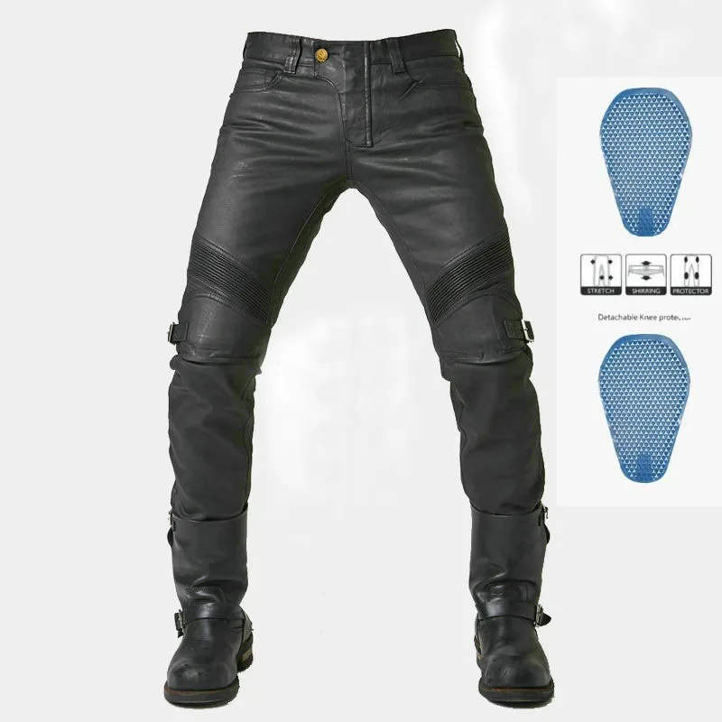

Retro motorcycle pants motorcycle jeans men and women coated cycling pants racing pants with 4 Pads