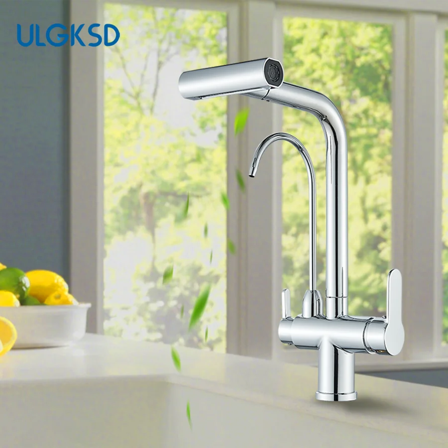 

Смеситель для гальванического покрытия, латунный смеситель для горячей и холодной воды 4-в-1, режим разряда воды, смеситель с двойной ручкой, хром