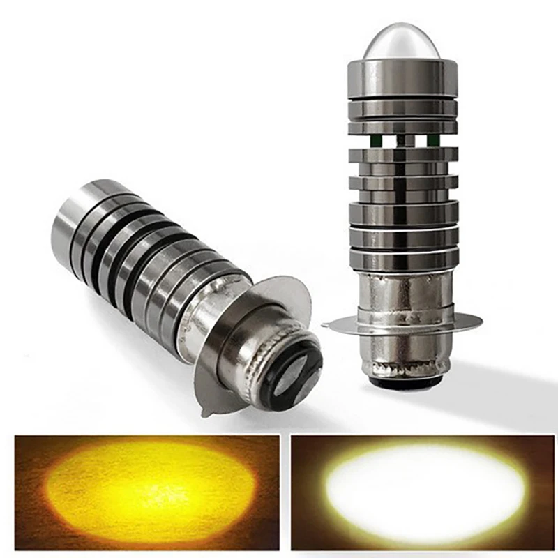 P15D H6 PX15D LED Motorcycle Hight-yellow Low-white 3000K 6000K Plug Play Universal Dual Color Headlight Bulbs