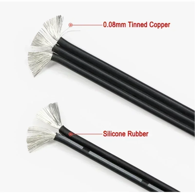 2~20m Super Soft Silicone Parallel Wire 2P~12P 30 28 26 24 22 20AWG High Temperature Resistant Flexible Tinned Copper Cable