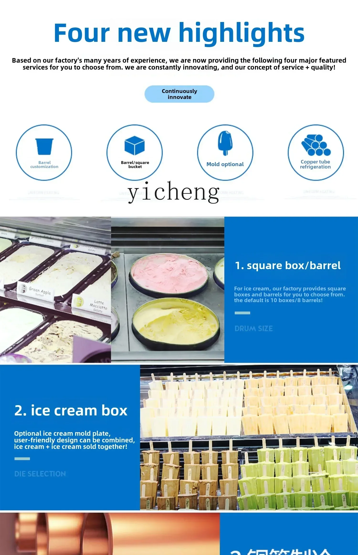 B12 Thick Cut Fried Yogurt Display Cabinet Refrigerator Hard Ice Cream Freezer Commercial