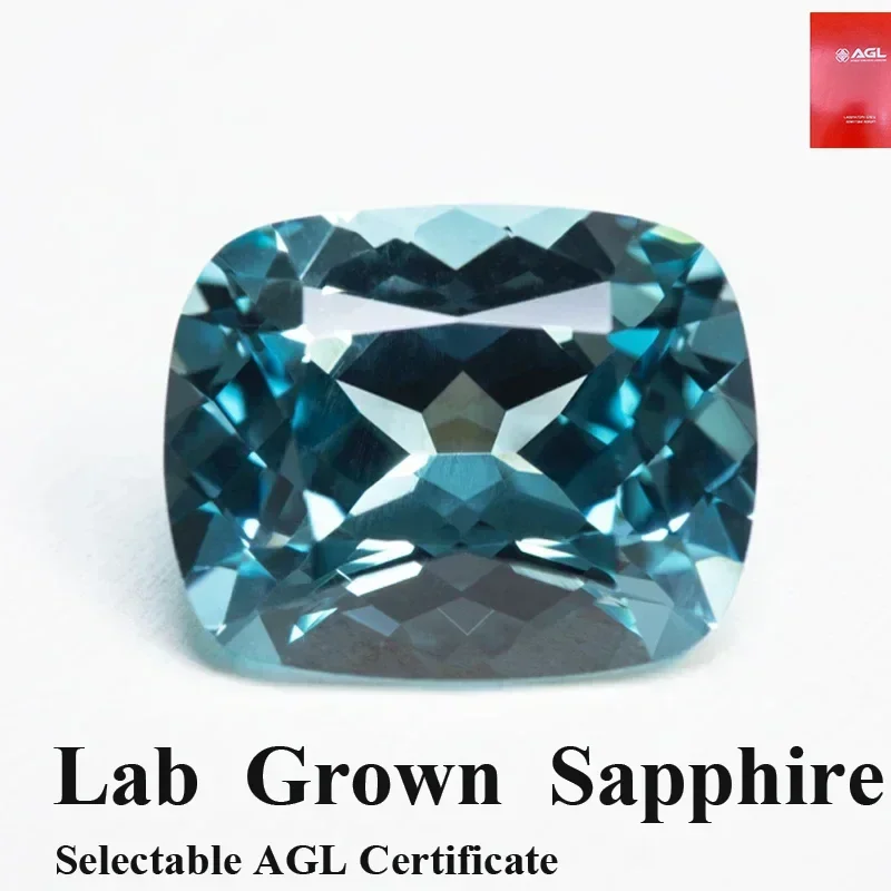 

Выполненный в лаборатории сапфир морской синий цвет прямоугольная форма подушки VVS1 подвески DIY материал для изготовления ювелирных изделий на выбор AGL Ce