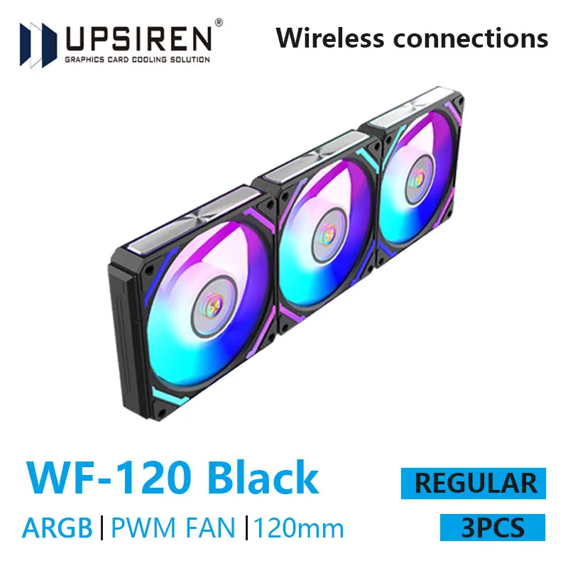 UPSIREN WF-120 ARGB PWM 3PCS Chassis fan ARGB120mm/4PIN PWM/ Magic Color Wireless Stitching Computer heat dissipation fan