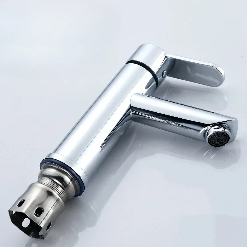

Stainless steel electroplated basin faucet, washbasin hot and cold mixed water faucet under the bathroom countertop