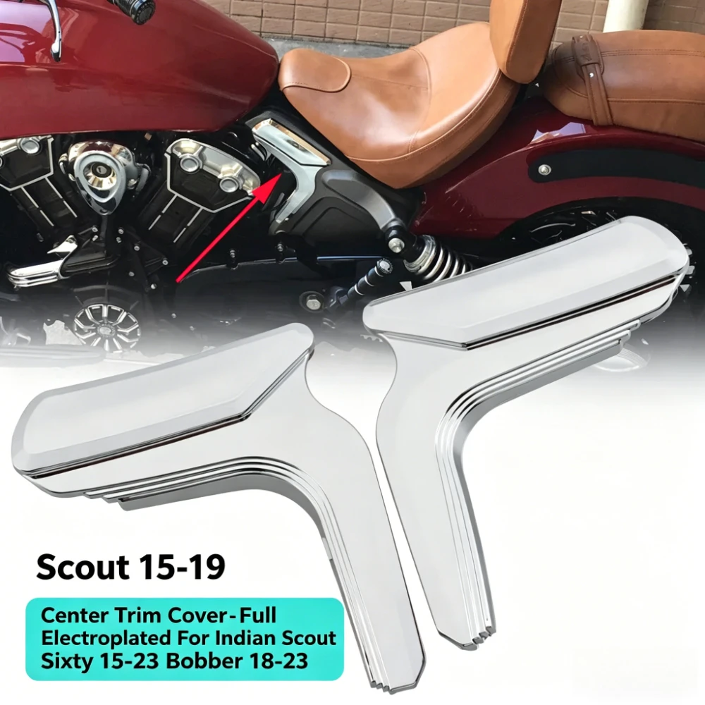 

Chrome Motorcycle Accessory Side Mid-Frame Accents Cover Fairing Trim Housing Decor For Indian Scout Sixty 15-23 Bobber 18-23