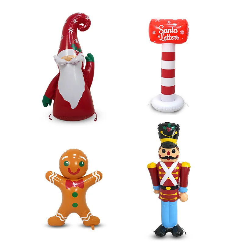 Kerst Opblaasbaar Cartoon Speelgoed PVC Opblaasbare Kerstman Decoraties Gingerbread Man Kerstavond Decoraties