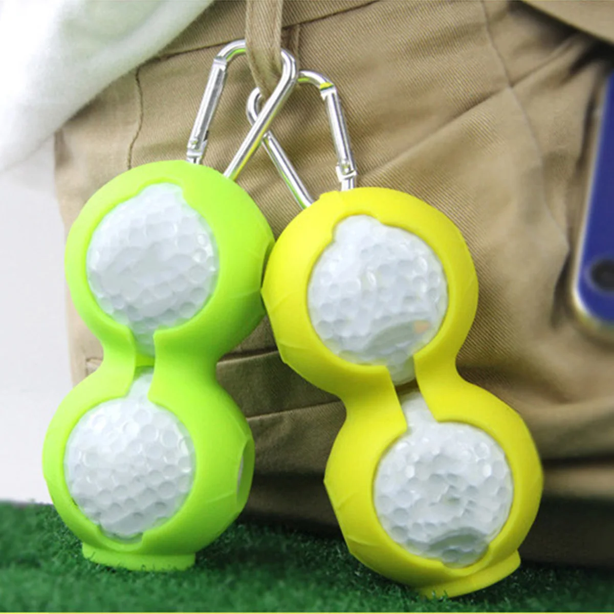Accesorios de golf, funda protectora, suministros de golf con hebilla, funda de silicona para pelotas, equipo de entrenamiento de golf, bolsa, soporte para pelotas