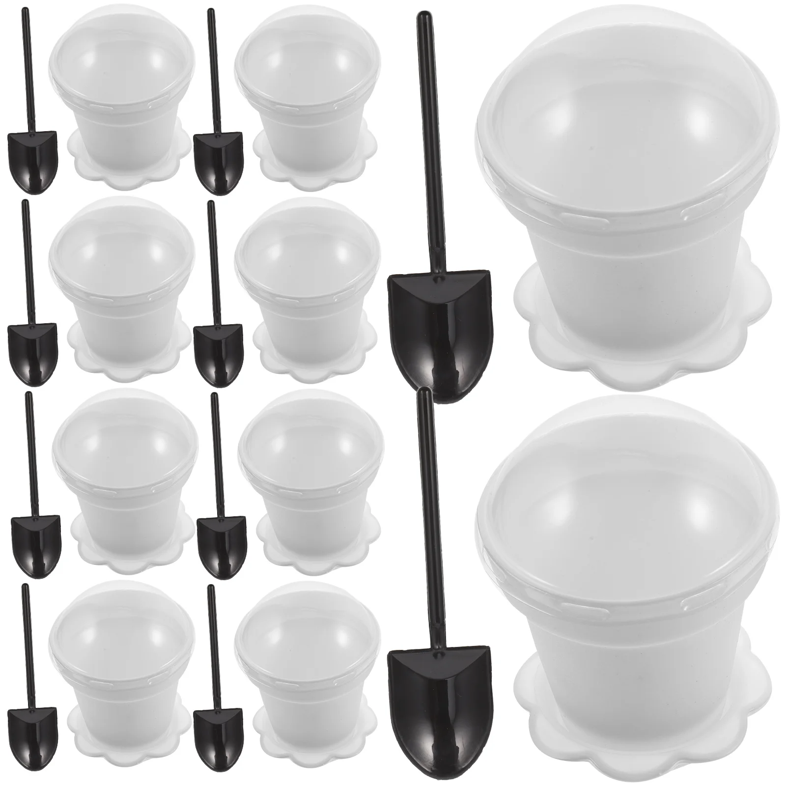 

Mousse Cups for Dessert Potted Cake Flower Small Desert Personality White Pots Plants