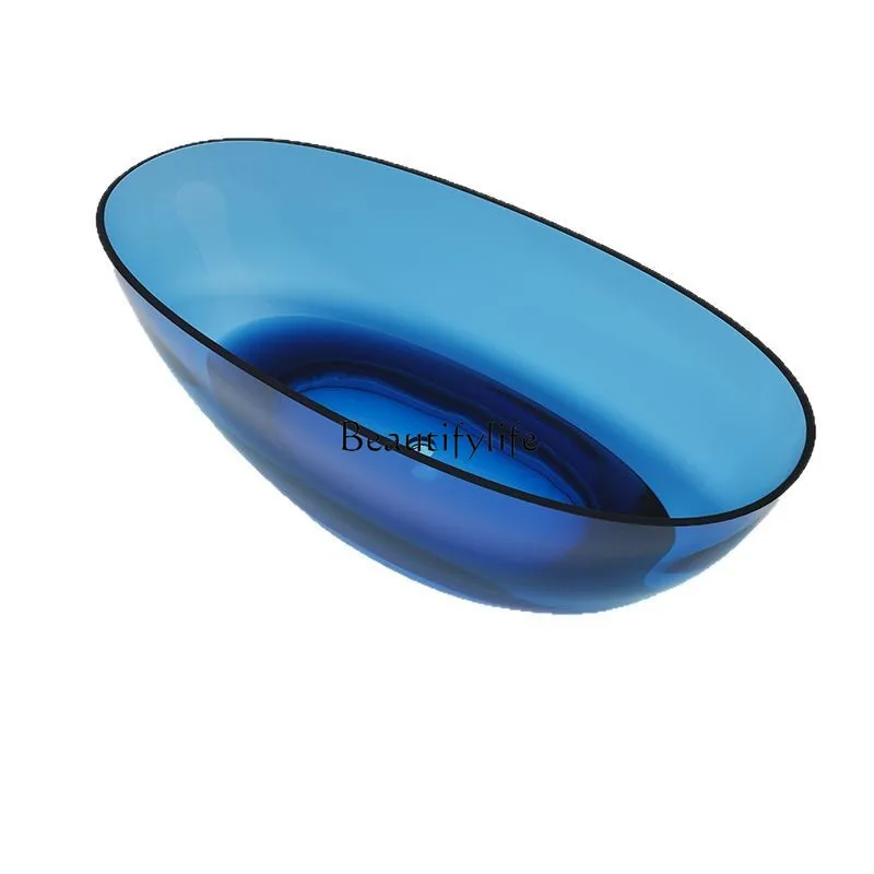 

Transparent bathtub Color resin Crystal bathtub Seamless integrated freestanding bathtub