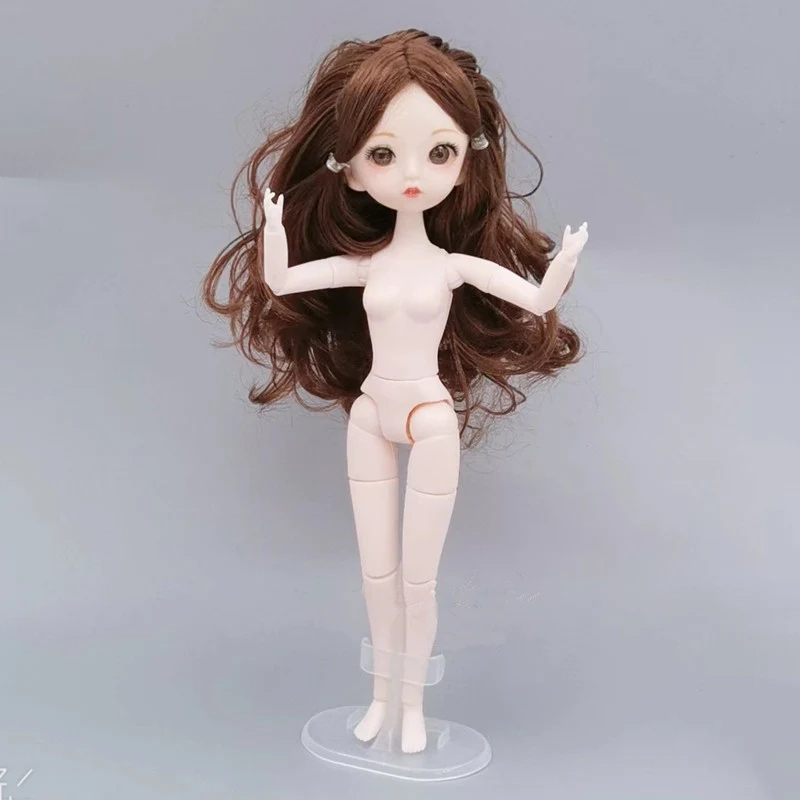 26cm Doll 18 Movable Joint Doll Body White Skin 1/7 Bjd Dress Up Toy Accessories for Girls