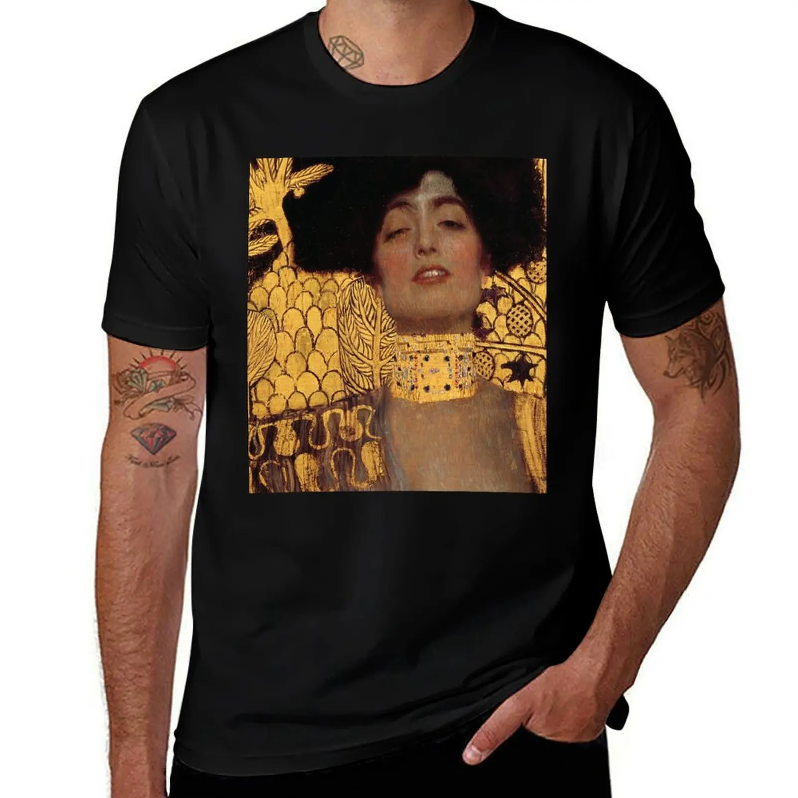 Judith I - part 1 by Gustav Klimt Gold T-Shirt Urban Casual Loose Fit Tee
