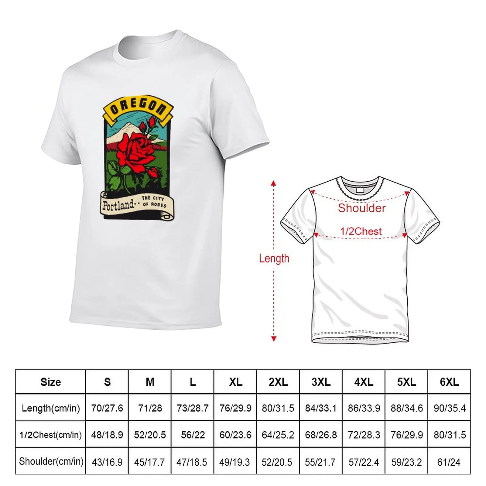 Vintage Portland Decal T-Shirt Aesthetic clothing plus size tops funny t shirts for men