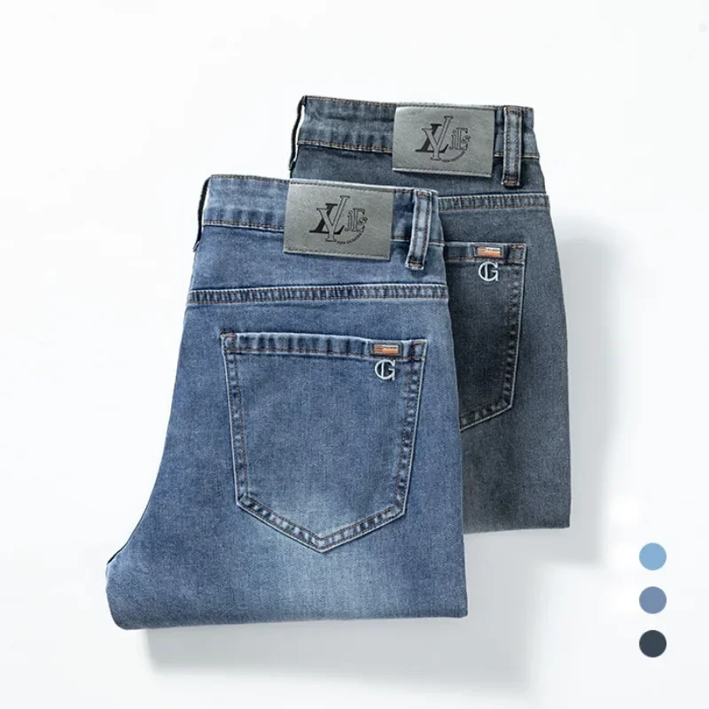 2026  Men's Jeans Denim Pants Brand Classic Clothes Overalls Straight Trousers for Men Black Oversize Large