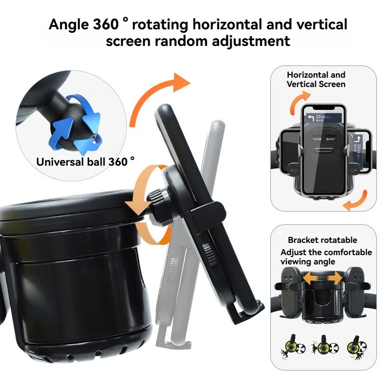 عربة أطفال، حامل أكواب، طبق عشاء، صينية عالمية قابلة للفصل، حامل أكواب، مناسب للسفر، مظلة سيارة، بدون استخدام اليدين، B