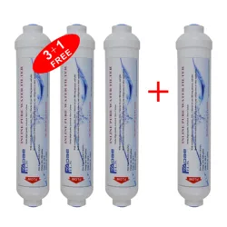 Reverse Osmosis System Replacement Filters 10in. L x 2in. OD, Inline Nano Silver Carbon Water Filter Cartridge(packed of 4)