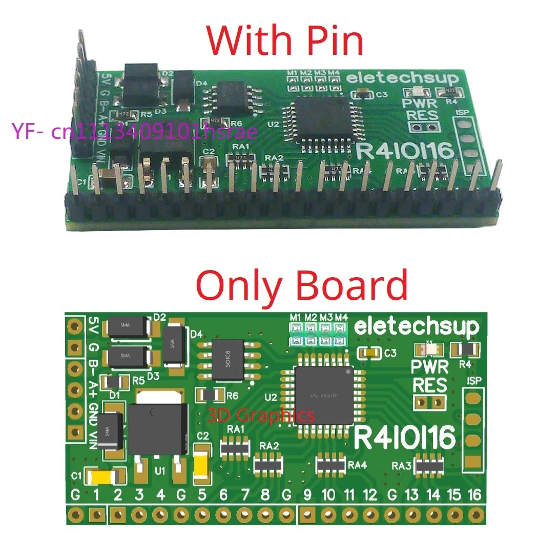 16DI/16DO 8DI-8DO 4DI-12DO 12DI-4DO Modbus RTU IO Module, RS485 2.54mm Pin Core Board for ESP32 ESP8266 PLC Smart Home