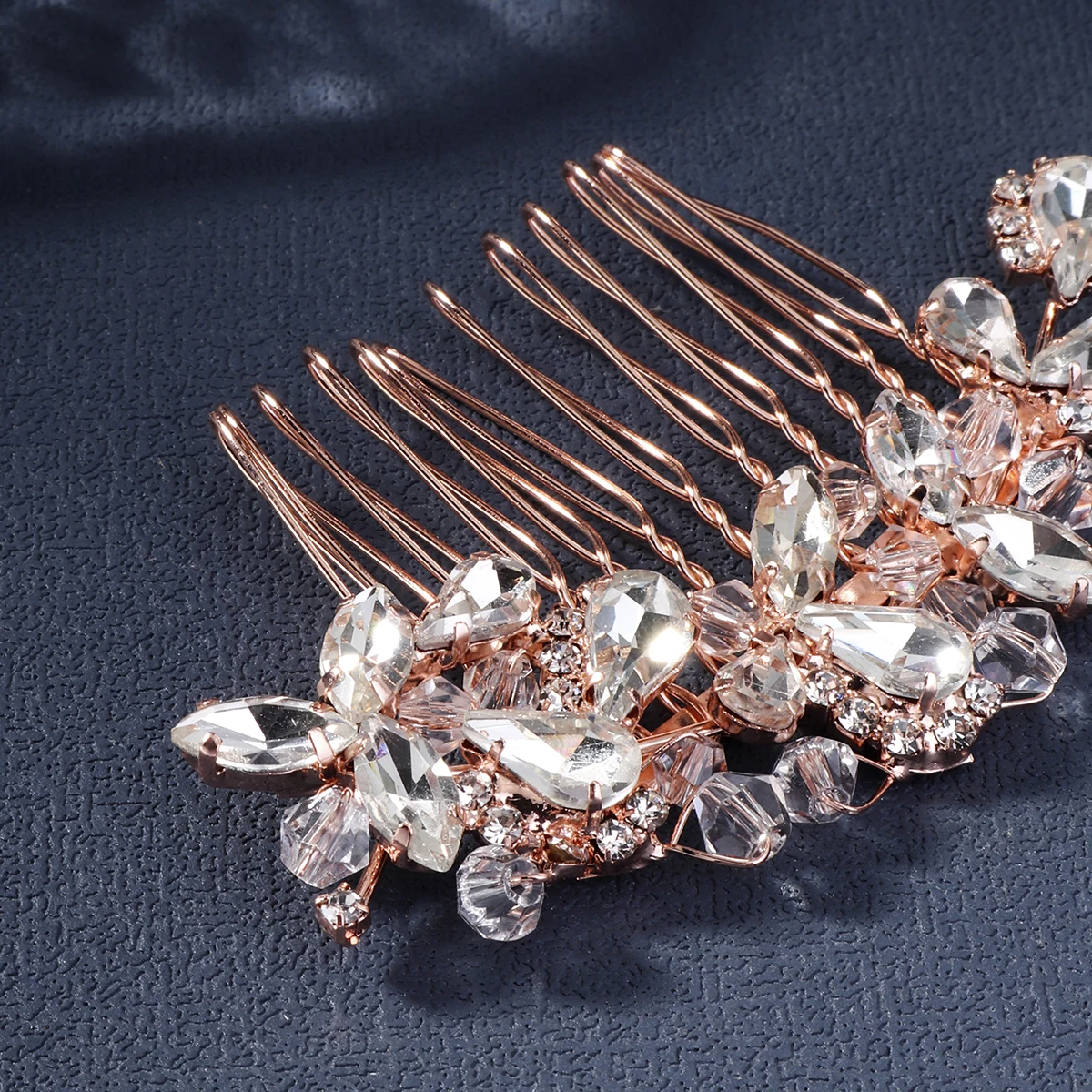 Bridal Wedding Hair Accessories Crystal Flower Hair Combs Clips for Women Bride Headpiece Bridesmaid Party Jewelry Gift image 5