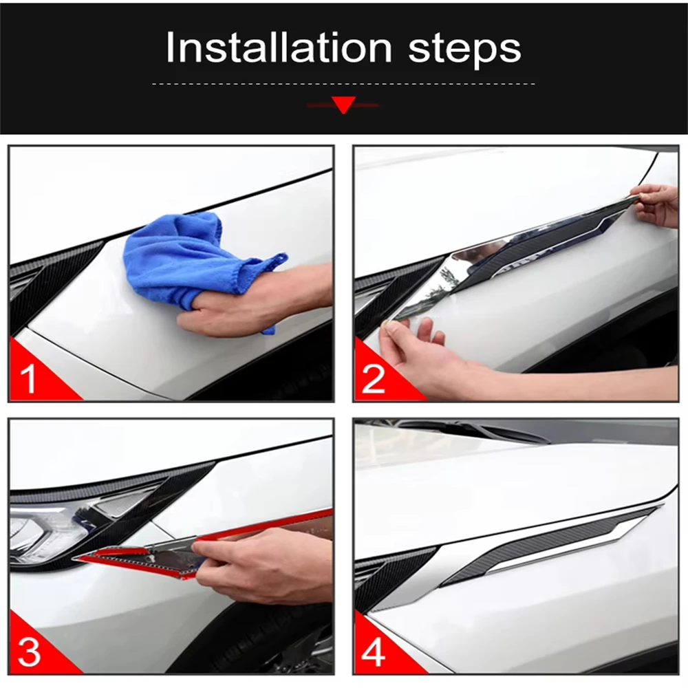 For Toyota RAV4 XA50 2019 2020 2021 2022 2023 2024 2025 Hybrid Car Leaf Board Decoration On Shark Gills Side Trim Strip Sticker