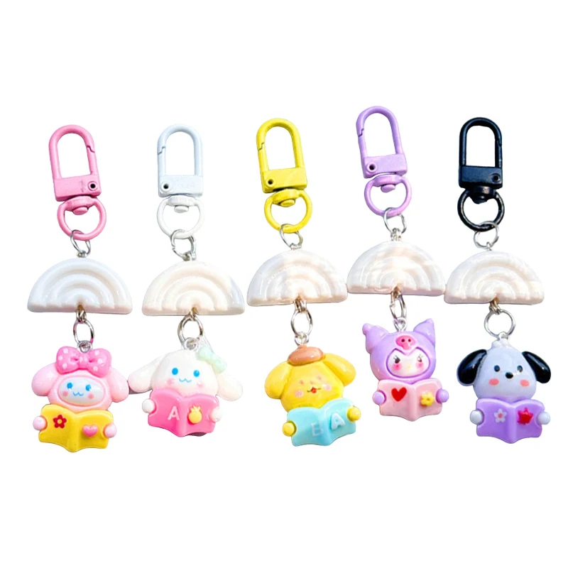 Cute Sanrio Phone Lanyard Cartoon My Melody Kuromi Phone Chain Lovely Acrylic Keychain Bag Pendant Earphone Camera Charms