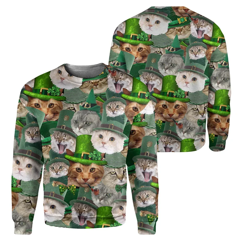 

New Autumn 3D Cute Animals Cats Raccoon Foxs Print Sweatshirts For Men Kid Fashion Funny Pullovers Top Long Sleeves Clothes Tops