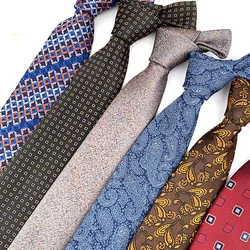 Fashion Men's Tie Neckties 8CM Jacquard Woven Flower Paisley Polka Dot Wedding Party Business Neck Ties Neckwear