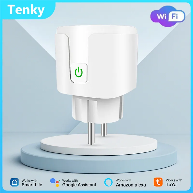 Tenky Smart Home Wifi Plug 20A EU Power Monitor Support Outlet Smart Socket Work With Alexa Google Yandex Alice TUYA Smart Life