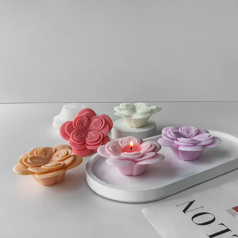 3D Austin Rose Peony Chrysanthemum Flower Candle Silicone Molds Diy Love Flowers Soap Plaster Chocolate Ice Cake Baking Mold
