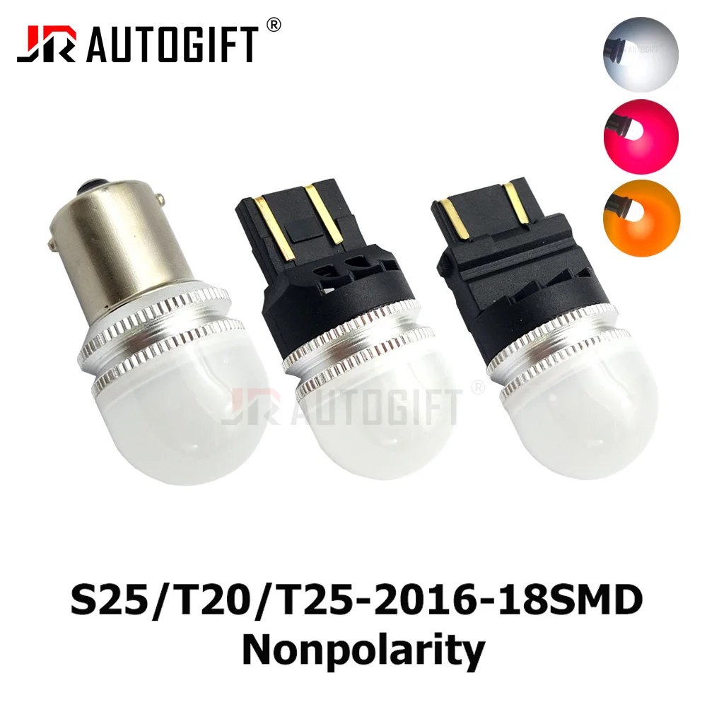 

50PCS S25 1156 BAU15S 1157 BAY15D T20 T25 3157 2016 18SMD Car Parking Reverse Bulb 12V Turn Signal Lamp Red Nonpolarity 7443