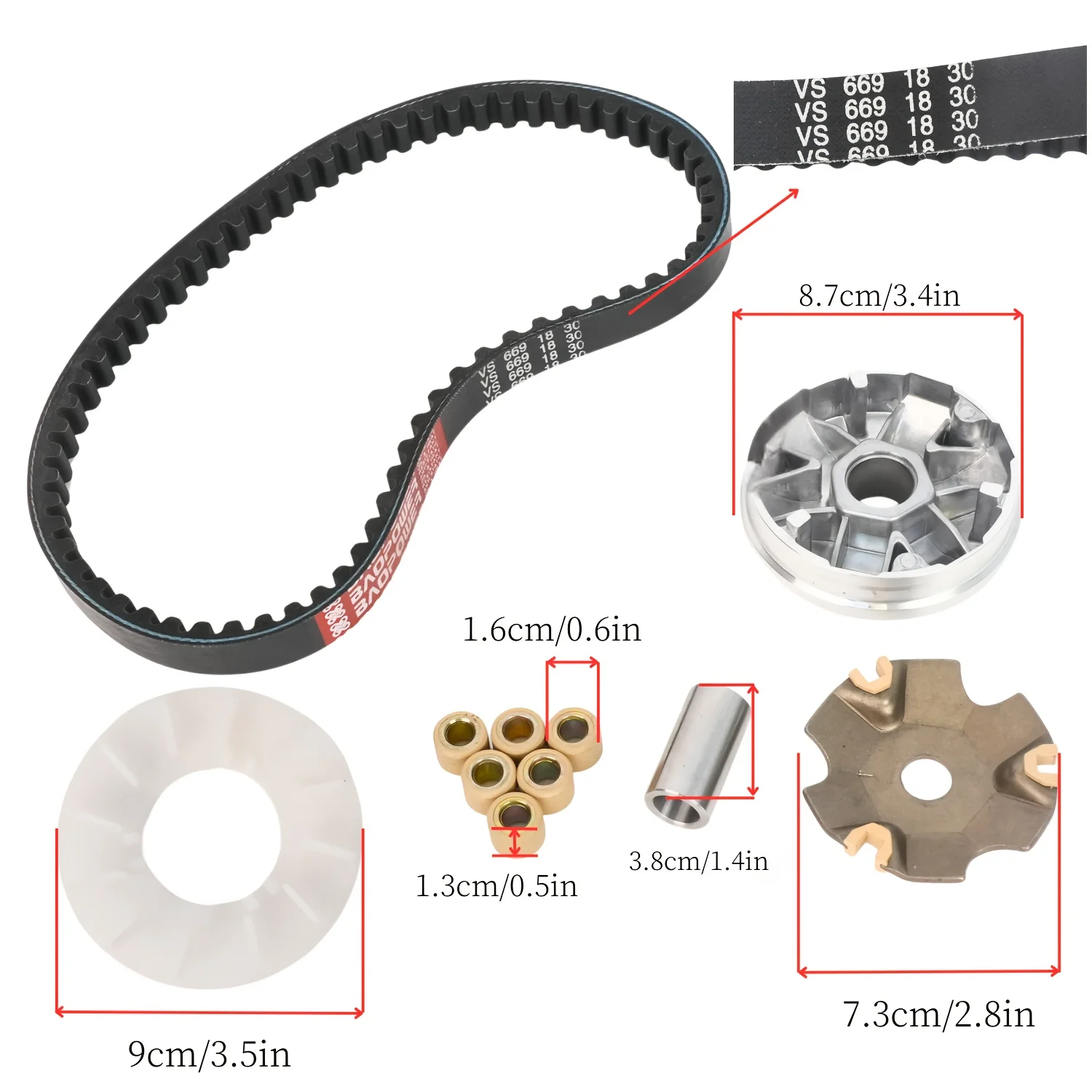 1set Light motorcycle ATV GY6 50 power kit Clutch kit, including CVT drive belt 669 18 30 clutch kit