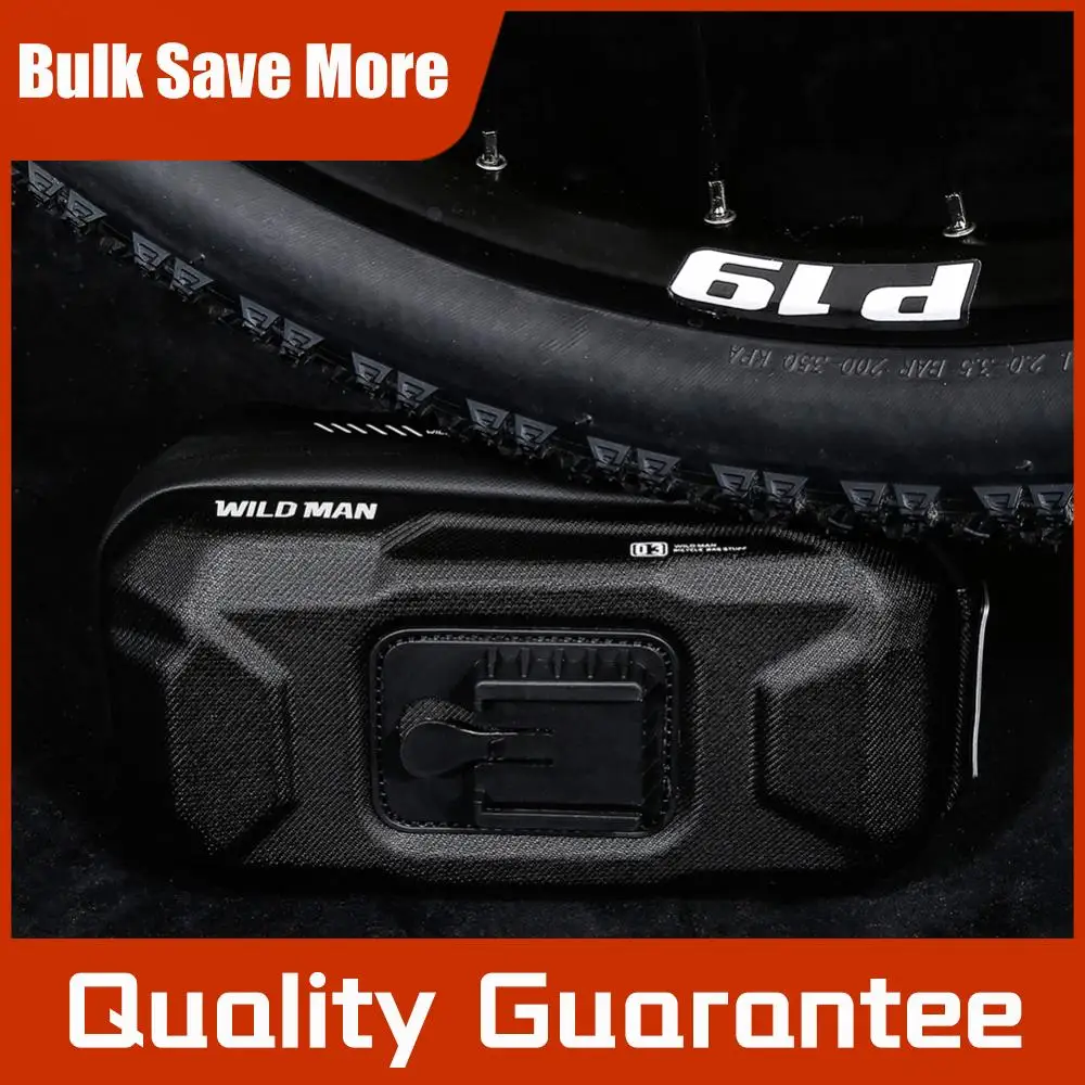 

WILD MAN Mountain Bike Hard Shell Handlebar Bag 0.6L Cycling Bag Phone Holder Touch Screen Quick Release for MTB Bike Motorcycle