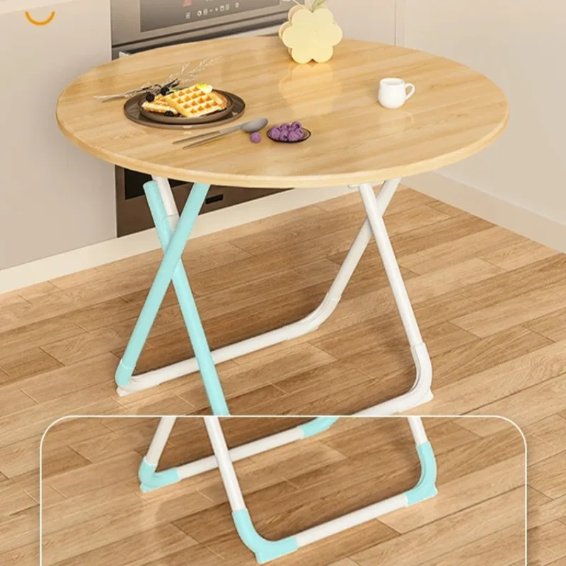 Minimalist round Portable Folding Table with Chairs Set for Cafe Milk Tea Shop- Leisure Discussion