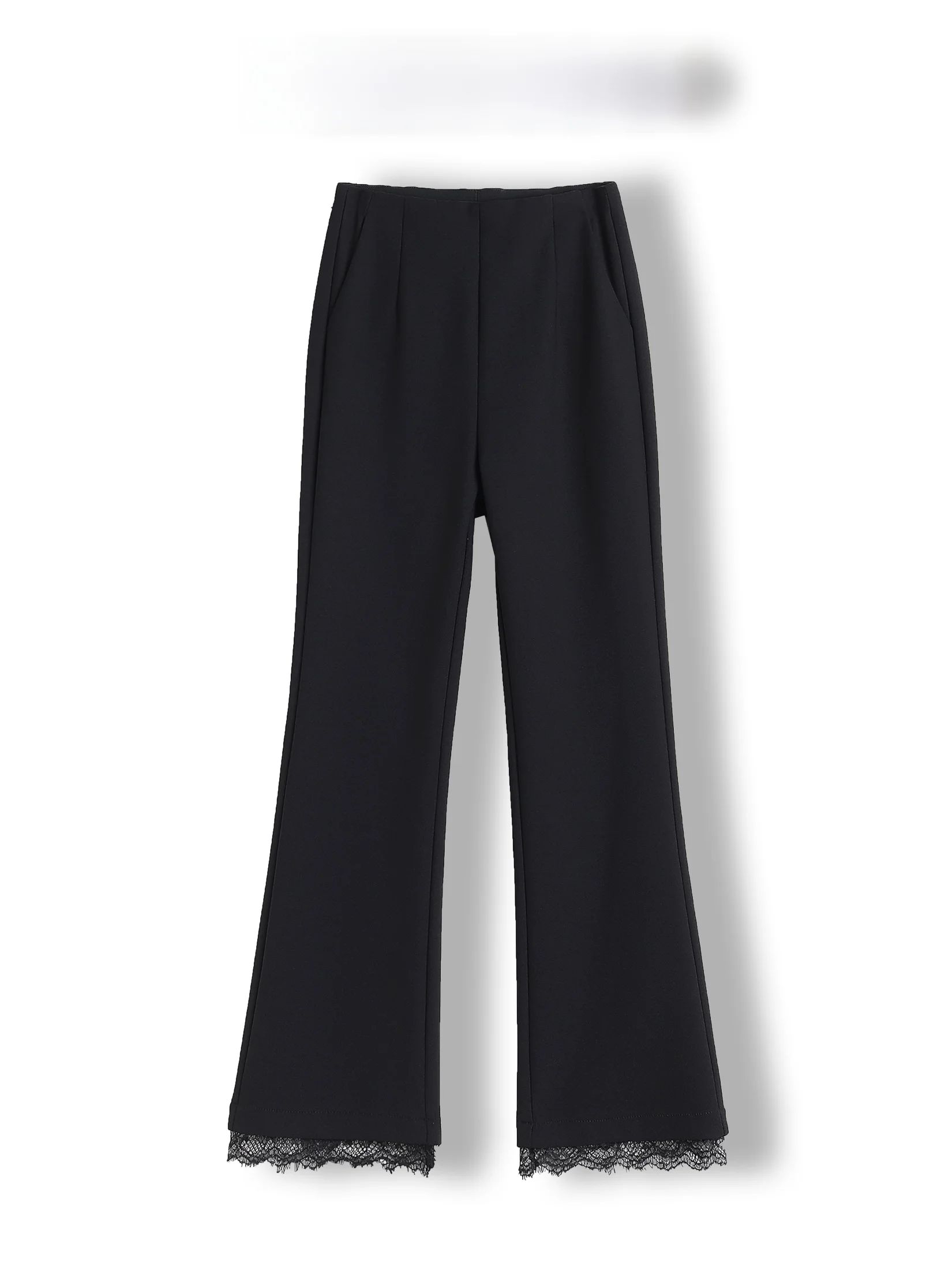 Slimming High Waist Bell Bottom Lace Casual Pants Women's Mid-Rise Tapered Nine-Piece Magic Pants Fashionable Casual Wear