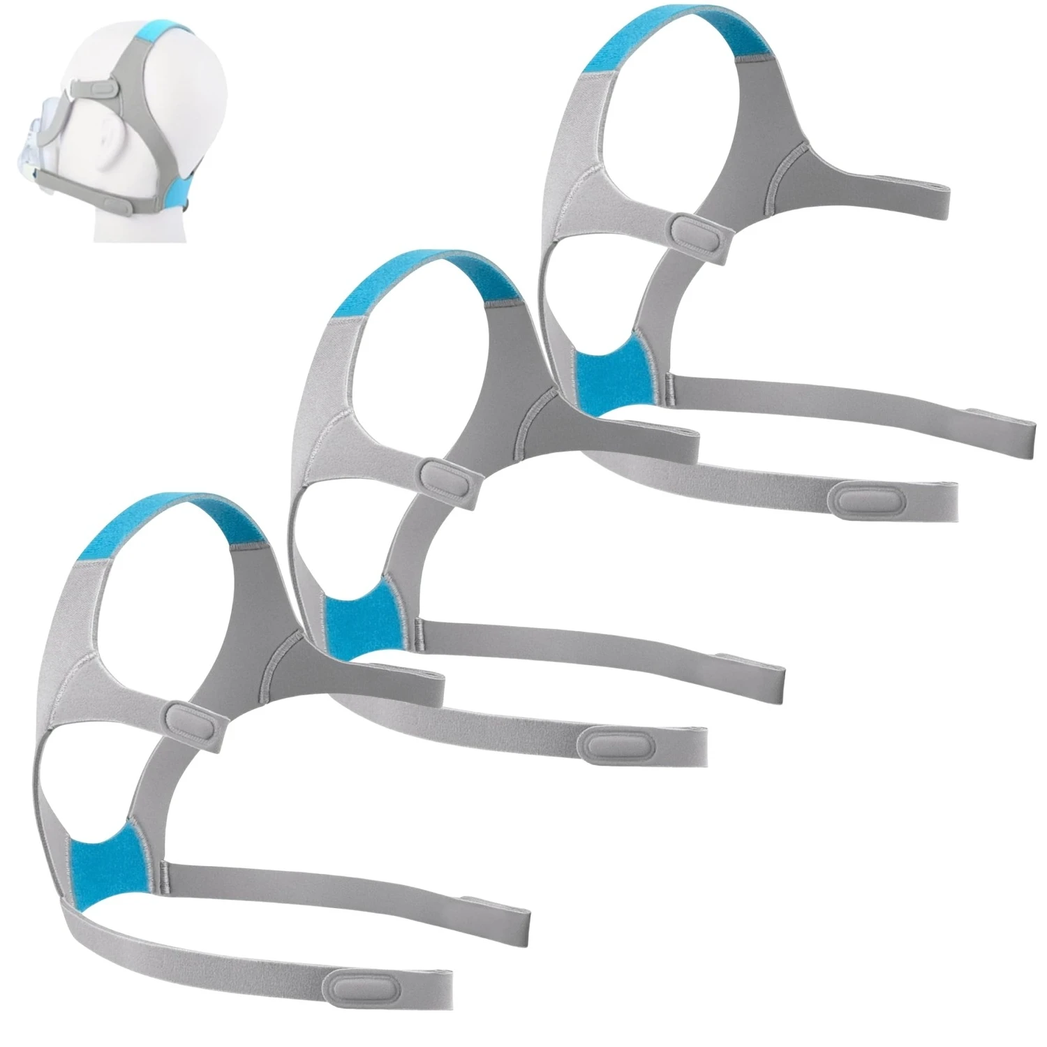 

3 шт. головной убор для AirFit N20/AirTouch N20/F20, мягкий удобный унисекс сменный ремешок для головного убора CPAP (без маски)