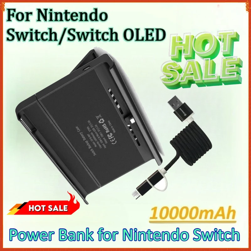 

10000mAh PowerBank for PD Quick Charging External Battery Station Nintendo Switch LCD&Switch OLED Backup Charger Case