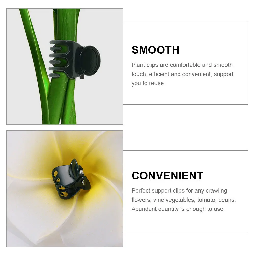 40Pcs Plastic Plant Clips Garden Support Clamps for Orchid Vine Vegetable Trellis Flower Support Clip Reusable Rugged Stem