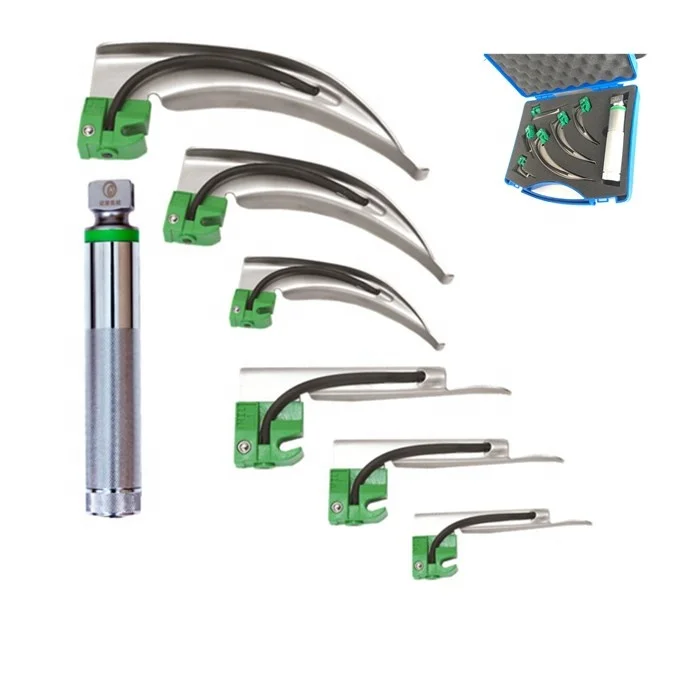 Hospital Medical Disposable/Economical Fiber Optic Laryngoscope with Blades for Airway Intubation