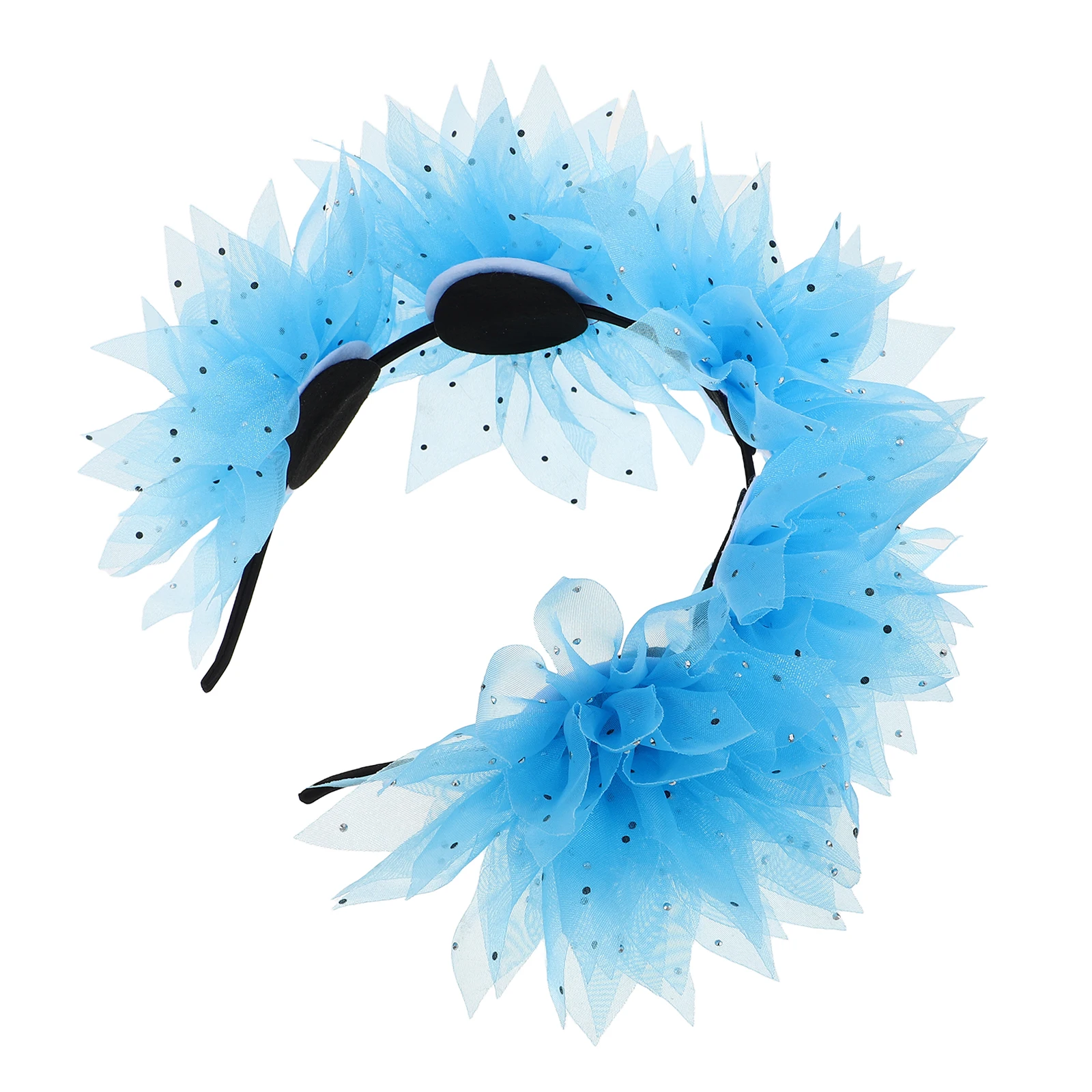 

Gauze Headbands High Crown Mesh Rhinestone Hair Hoop Party Cosplay Headpiece Women Vintage Festival Costume Hair Accessories