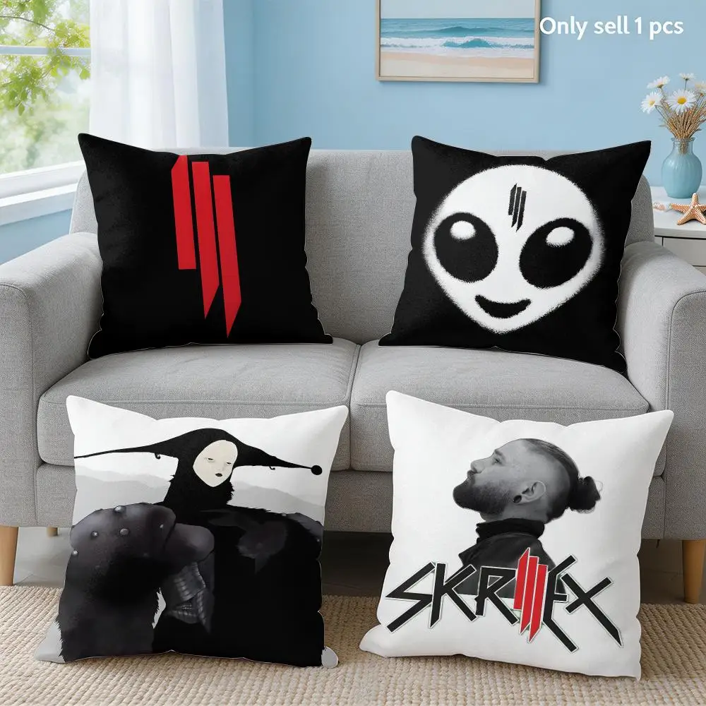 Singer Rapper S-Skrillex Cushion Cover Soft Short Plush Throw Pillow Cover Hidden Zipper Cutecore Sofa Bedroom Home Decor