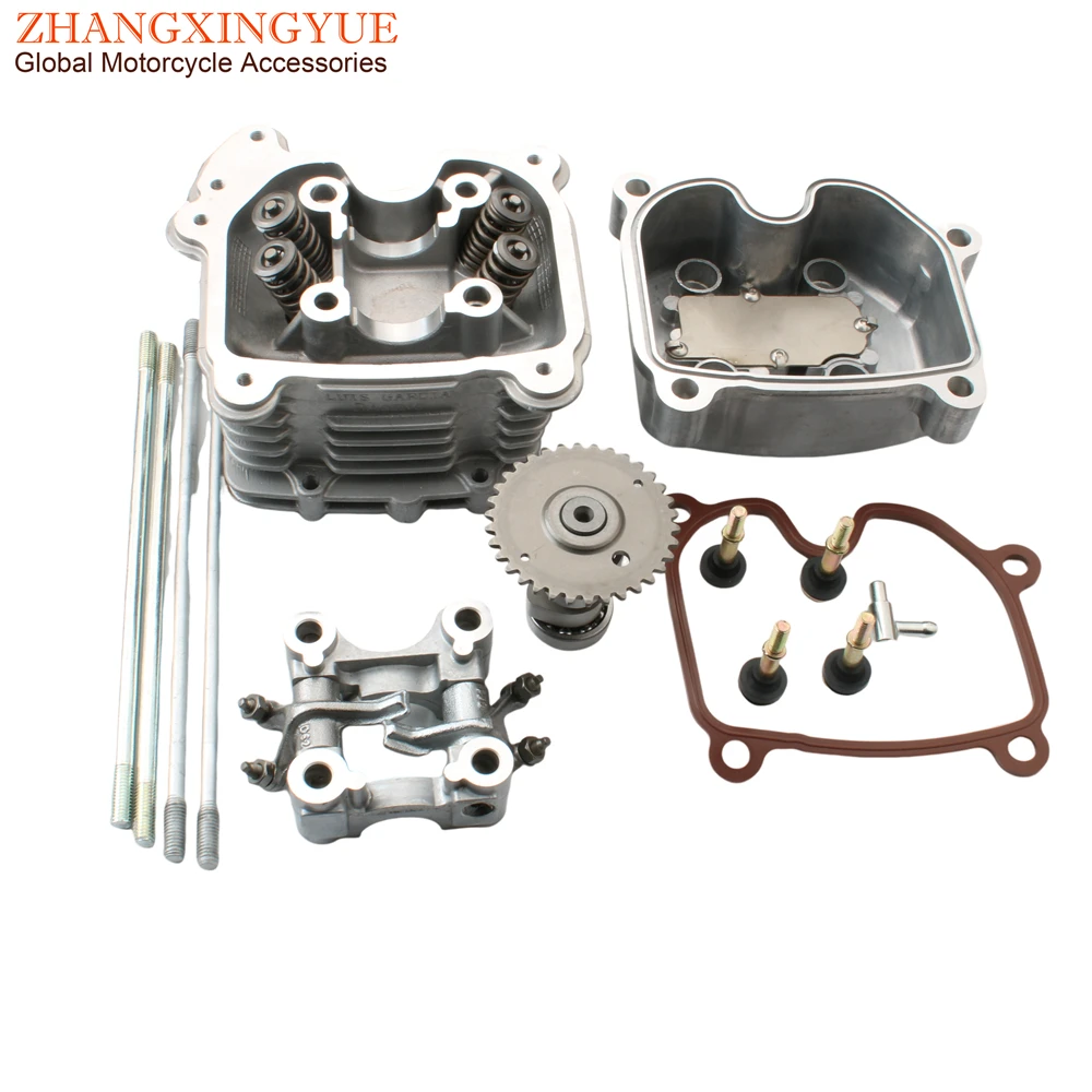 Scooter 4 Valve Racing Performance Cylinder Head Kit & Camshaft & Rocker Arm For GY6 125cc 150cc 152QMI 157QMJ 4V