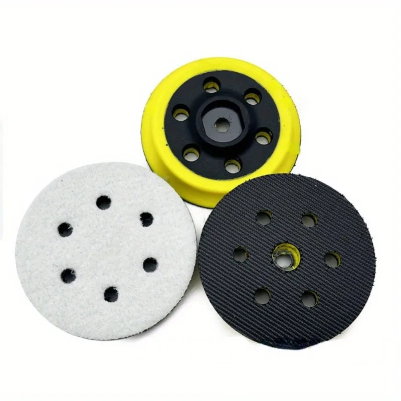 Electric Disc 3-inch 6-hole Short Hook Buckle Tray Yellow PU Foam Grinding Disc