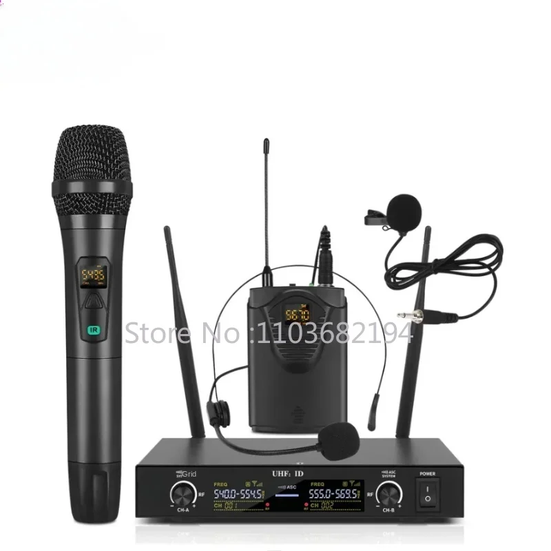 One to two wireless microphone U-band FM microphone performance conference speech headset waist pack U771